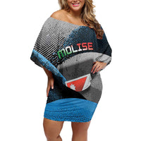 Personalized Italy Molise Family Matching Off Shoulder Short Dress and Hawaiian Shirt Coat Of Arms With Dynamic Dot Patterns