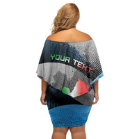 Personalized Italy Molise Family Matching Off Shoulder Short Dress and Hawaiian Shirt Coat Of Arms With Dynamic Dot Patterns