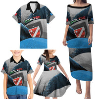 Personalized Italy Molise Family Matching Puletasi and Hawaiian Shirt Coat Of Arms With Dynamic Dot Patterns