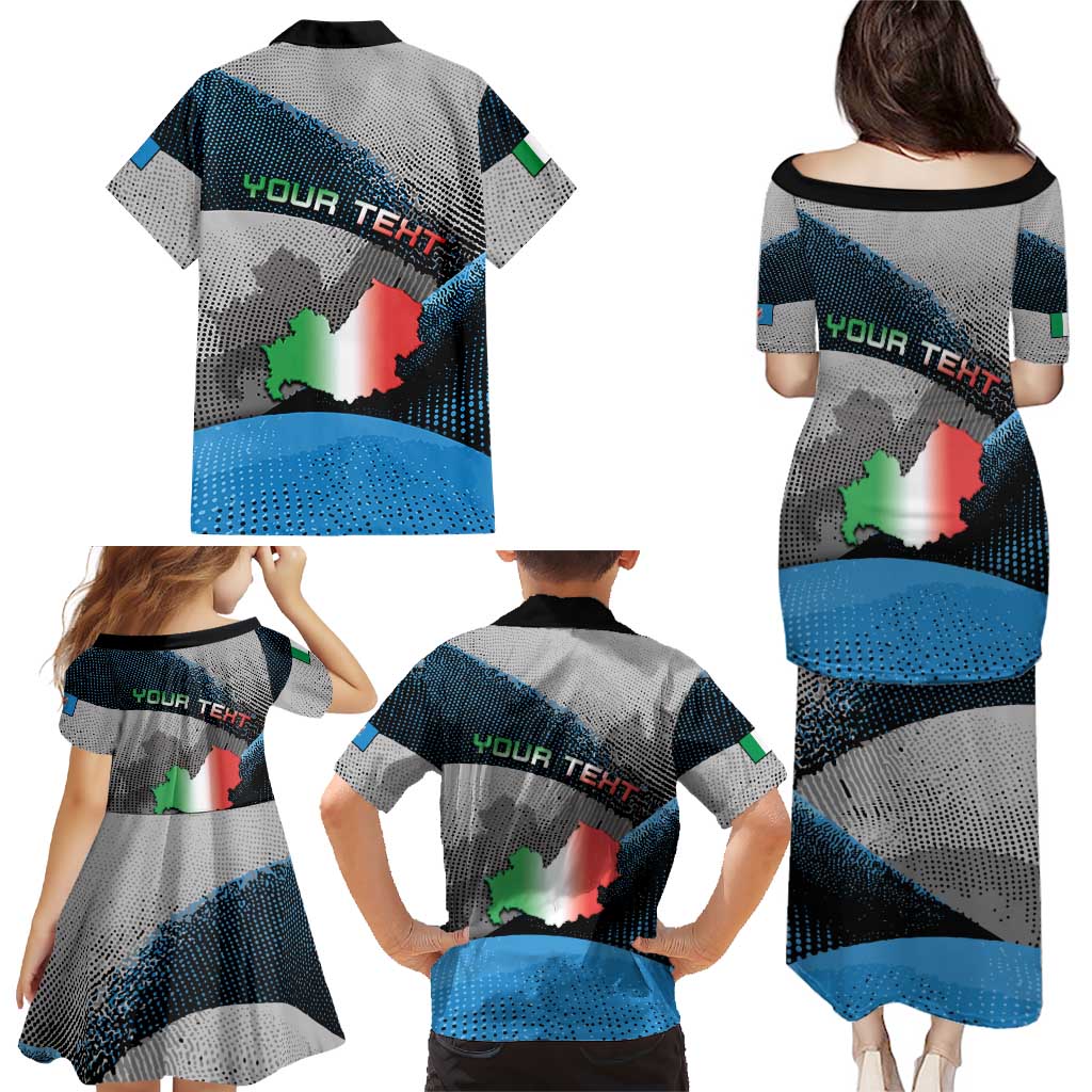 Personalized Italy Molise Family Matching Puletasi and Hawaiian Shirt Coat Of Arms With Dynamic Dot Patterns