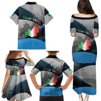 Personalized Italy Molise Family Matching Puletasi and Hawaiian Shirt Coat Of Arms With Dynamic Dot Patterns
