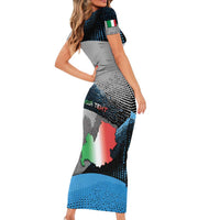 Personalized Italy Molise Family Matching Short Sleeve Bodycon Dress and Hawaiian Shirt Coat Of Arms With Dynamic Dot Patterns
