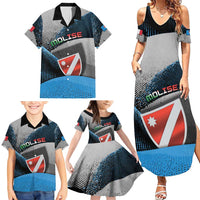 Personalized Italy Molise Family Matching Summer Maxi Dress and Hawaiian Shirt Coat Of Arms With Dynamic Dot Patterns