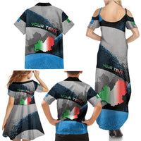 Personalized Italy Molise Family Matching Summer Maxi Dress and Hawaiian Shirt Coat Of Arms With Dynamic Dot Patterns