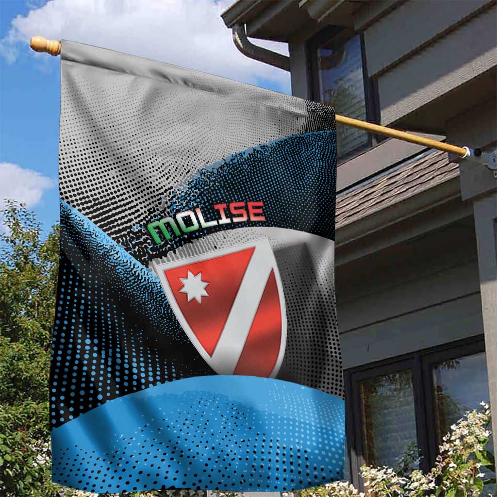Italy Molise Garden Flag Coat Of Arms With Dynamic Dot Patterns