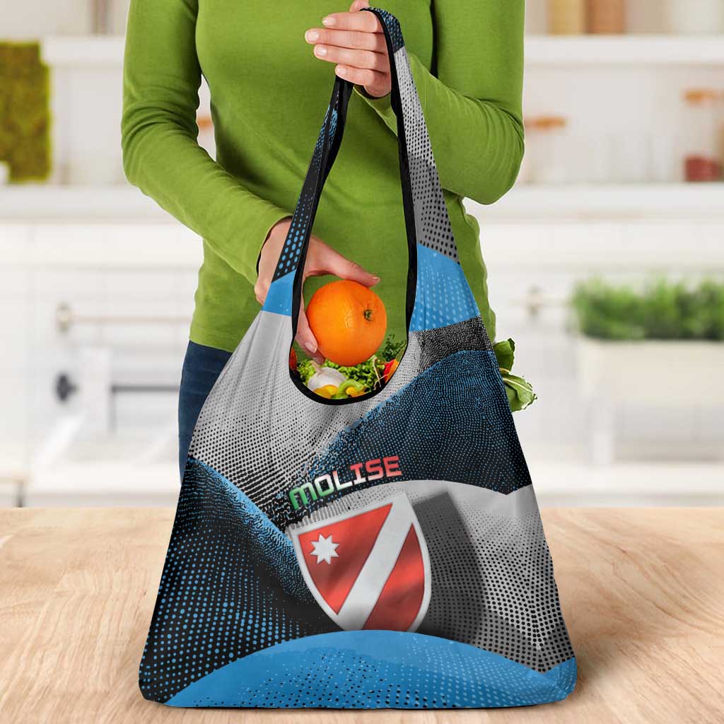 Italy Molise Grocery Bag Coat Of Arms With Dynamic Dot Patterns