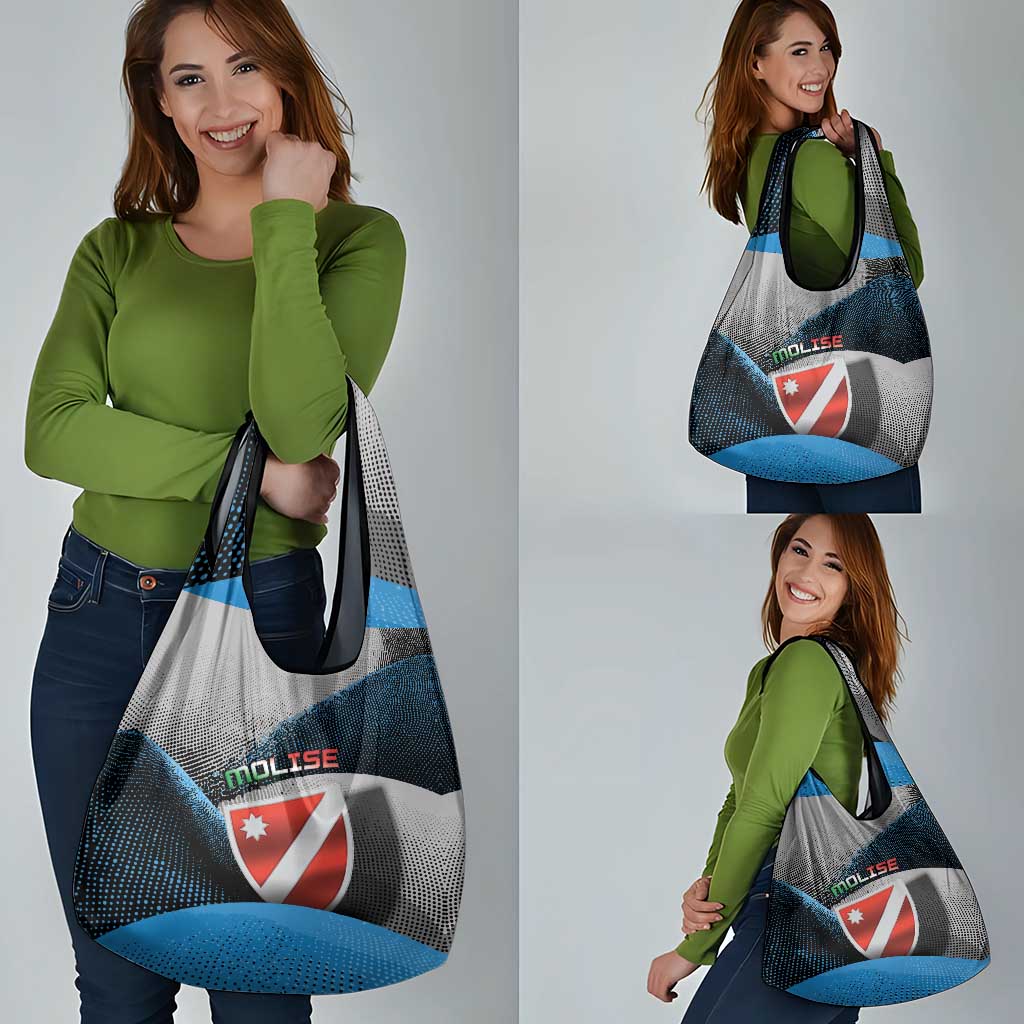 Italy Molise Grocery Bag Coat Of Arms With Dynamic Dot Patterns