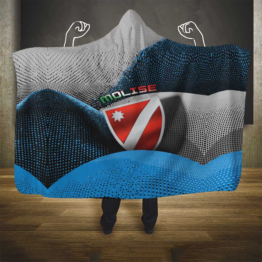 Italy Molise Hooded Blanket Coat Of Arms With Dynamic Dot Patterns
