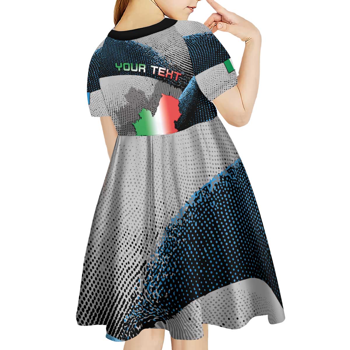 Personalized Italy Molise Kid Short Sleeve Dress Coat Of Arms With Dynamic Dot Patterns