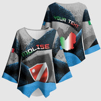 Personalized Italy Molise Kimono Sleeve Blouse Coat Of Arms With Dynamic Dot Patterns