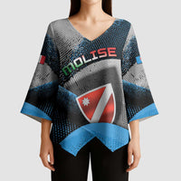 Personalized Italy Molise Kimono Sleeve Blouse Coat Of Arms With Dynamic Dot Patterns