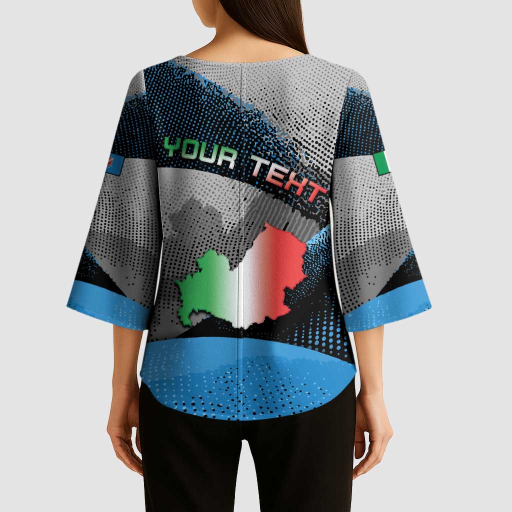 Personalized Italy Molise Kimono Sleeve Blouse Coat Of Arms With Dynamic Dot Patterns