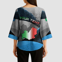 Personalized Italy Molise Kimono Sleeve Blouse Coat Of Arms With Dynamic Dot Patterns