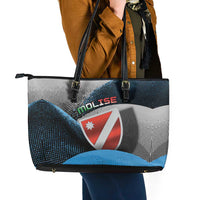 Italy Molise Leather Tote Bag Coat Of Arms With Dynamic Dot Patterns