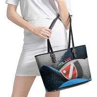 Italy Molise Leather Tote Bag Coat Of Arms With Dynamic Dot Patterns