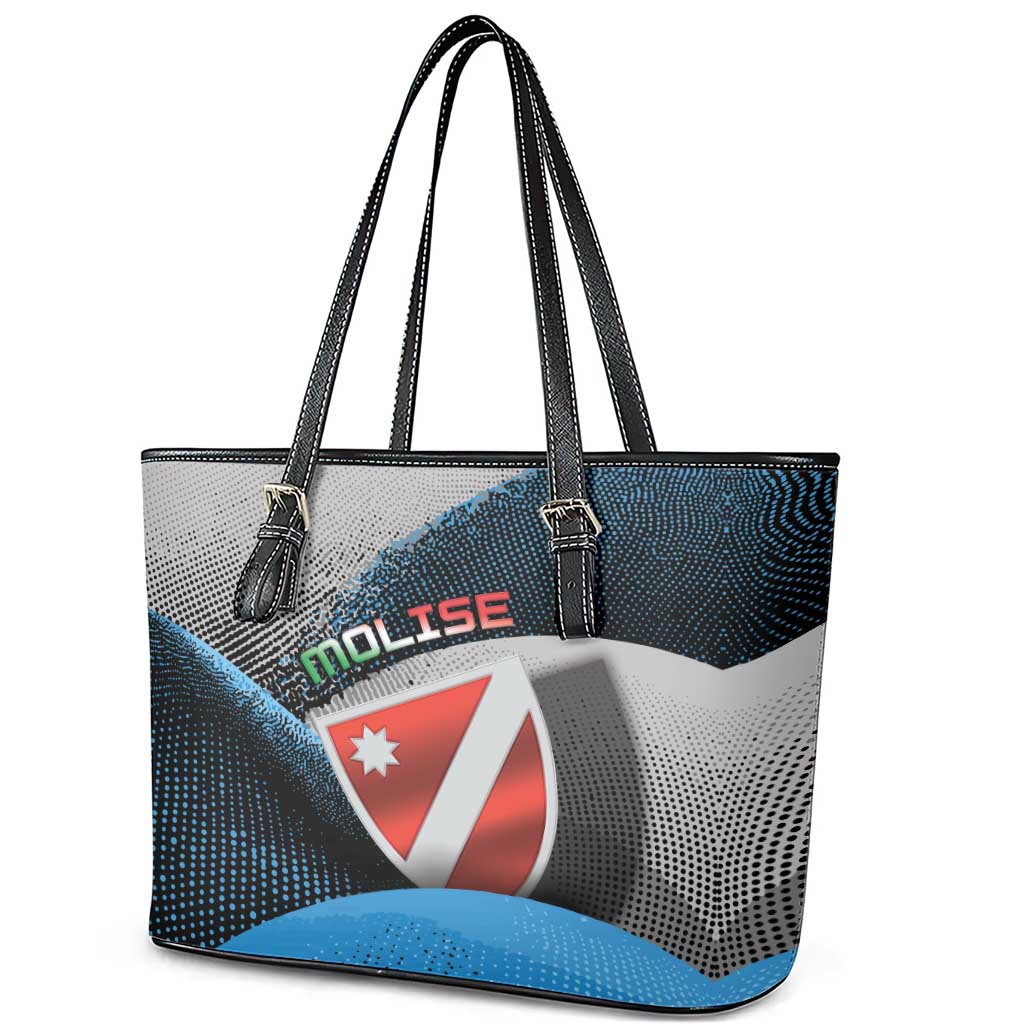 Italy Molise Leather Tote Bag Coat Of Arms With Dynamic Dot Patterns