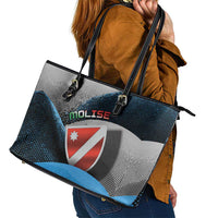 Italy Molise Leather Tote Bag Coat Of Arms With Dynamic Dot Patterns