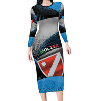 Personalized Italy Molise Long Sleeve Bodycon Dress Coat Of Arms With Dynamic Dot Patterns