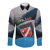 Personalized Italy Molise Long Sleeve Button Shirt Coat Of Arms With Dynamic Dot Patterns