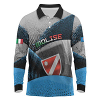 Personalized Italy Molise Long Sleeve Polo Shirt Coat Of Arms With Dynamic Dot Patterns