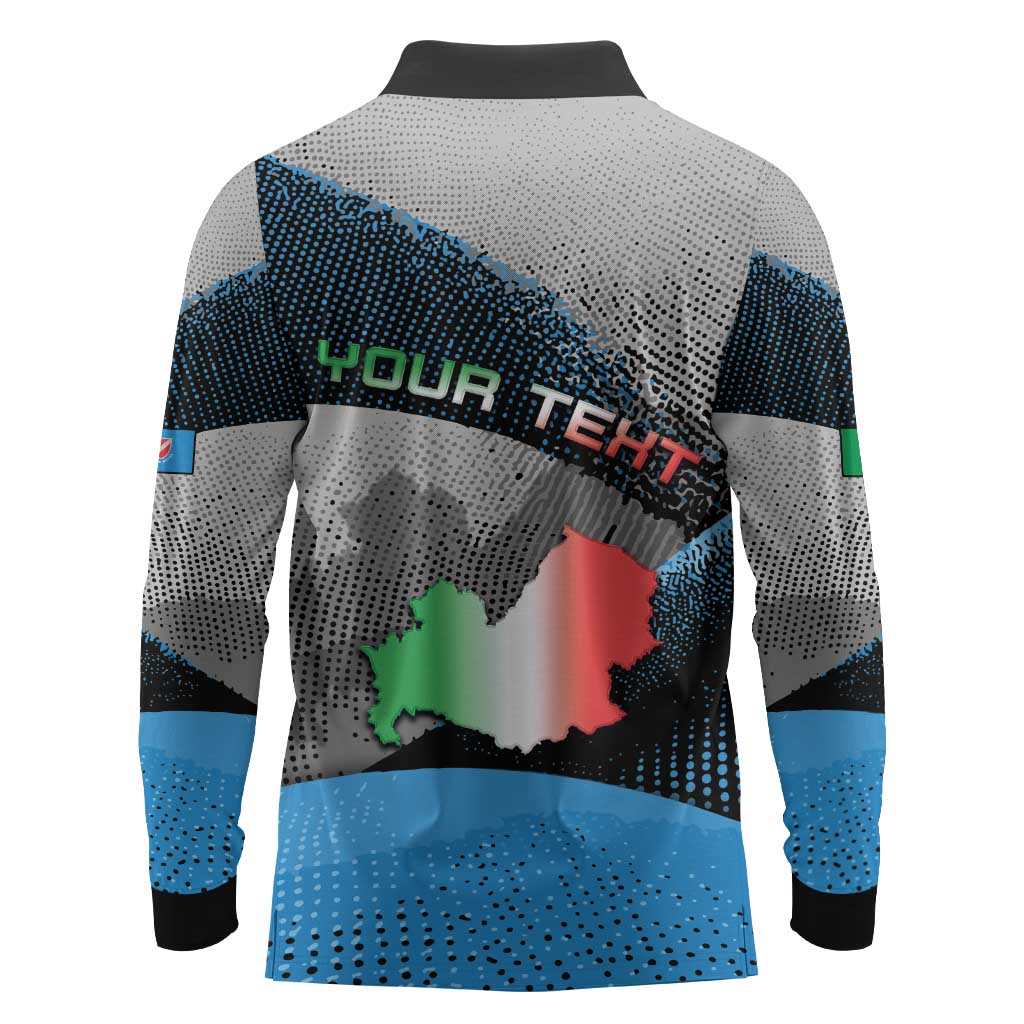 Personalized Italy Molise Long Sleeve Polo Shirt Coat Of Arms With Dynamic Dot Patterns