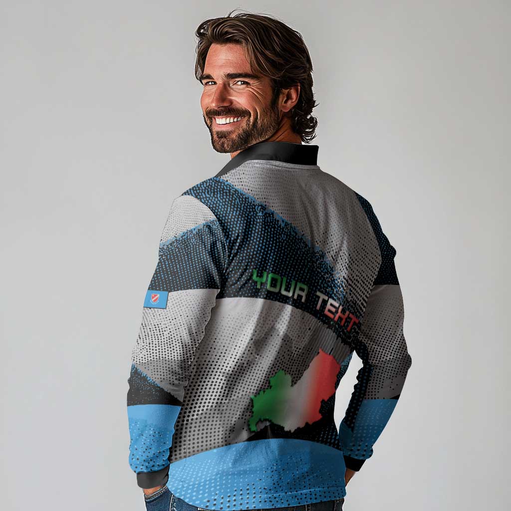 Personalized Italy Molise Long Sleeve Polo Shirt Coat Of Arms With Dynamic Dot Patterns