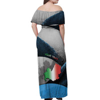 Personalized Italy Molise Off Shoulder Maxi Dress Coat Of Arms With Dynamic Dot Patterns