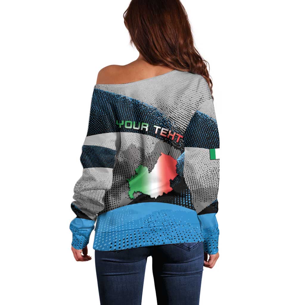 Personalized Italy Molise Off Shoulder Sweater Coat Of Arms With Dynamic Dot Patterns