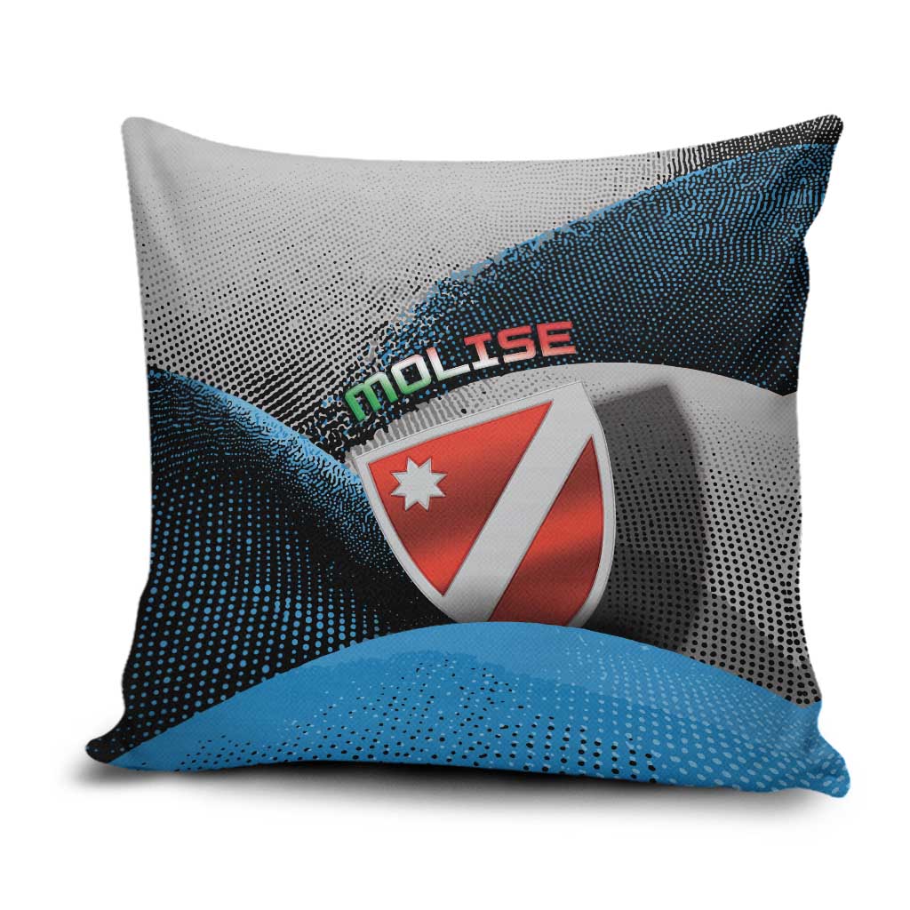 Italy Molise Pillow Cover Coat Of Arms With Dynamic Dot Patterns