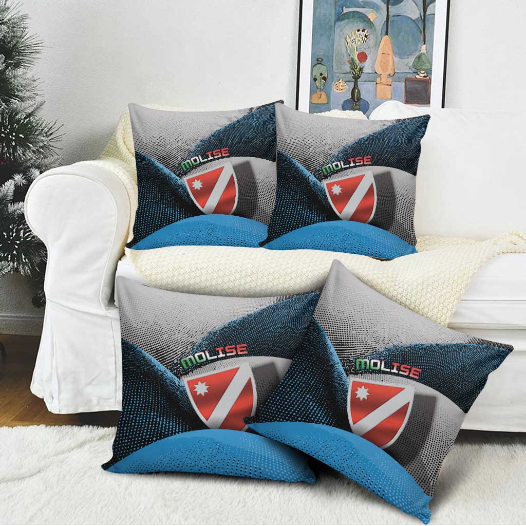 Italy Molise Pillow Cover Coat Of Arms With Dynamic Dot Patterns