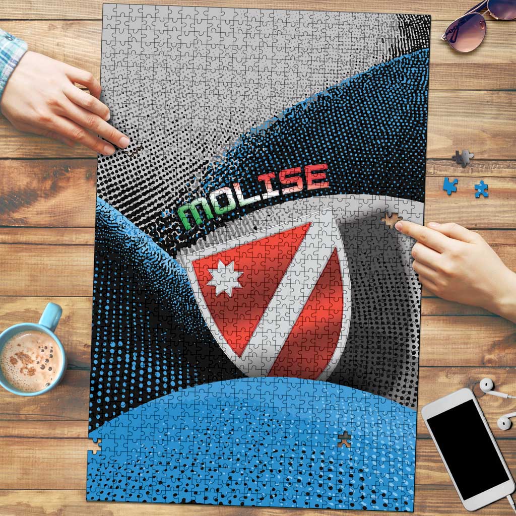 Italy Molise Puzzle Coat Of Arms With Dynamic Dot Patterns
