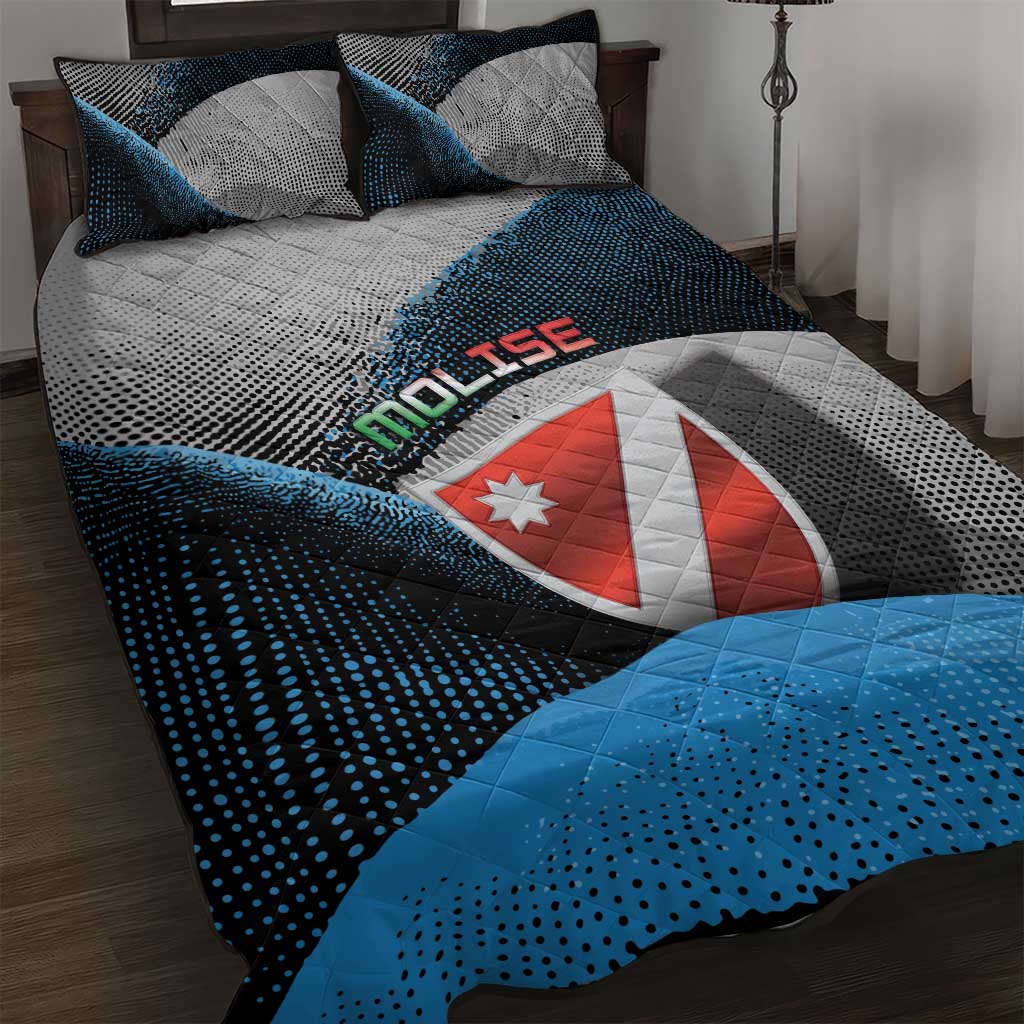 Italy Molise Quilt Bed Set Coat Of Arms With Dynamic Dot Patterns