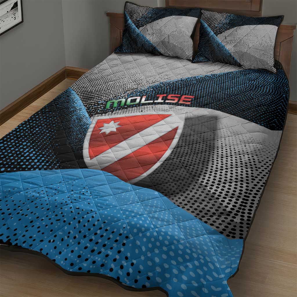 Italy Molise Quilt Bed Set Coat Of Arms With Dynamic Dot Patterns