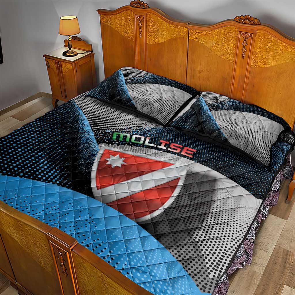 Italy Molise Quilt Bed Set Coat Of Arms With Dynamic Dot Patterns