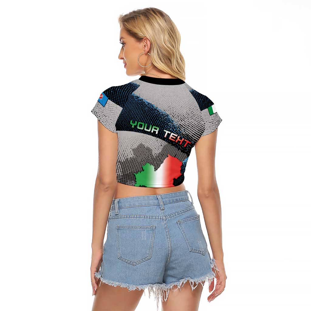 Personalized Italy Molise Raglan Cropped T Shirt Coat Of Arms With Dynamic Dot Patterns