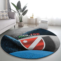 Italy Molise Round Carpet Coat Of Arms With Dynamic Dot Patterns
