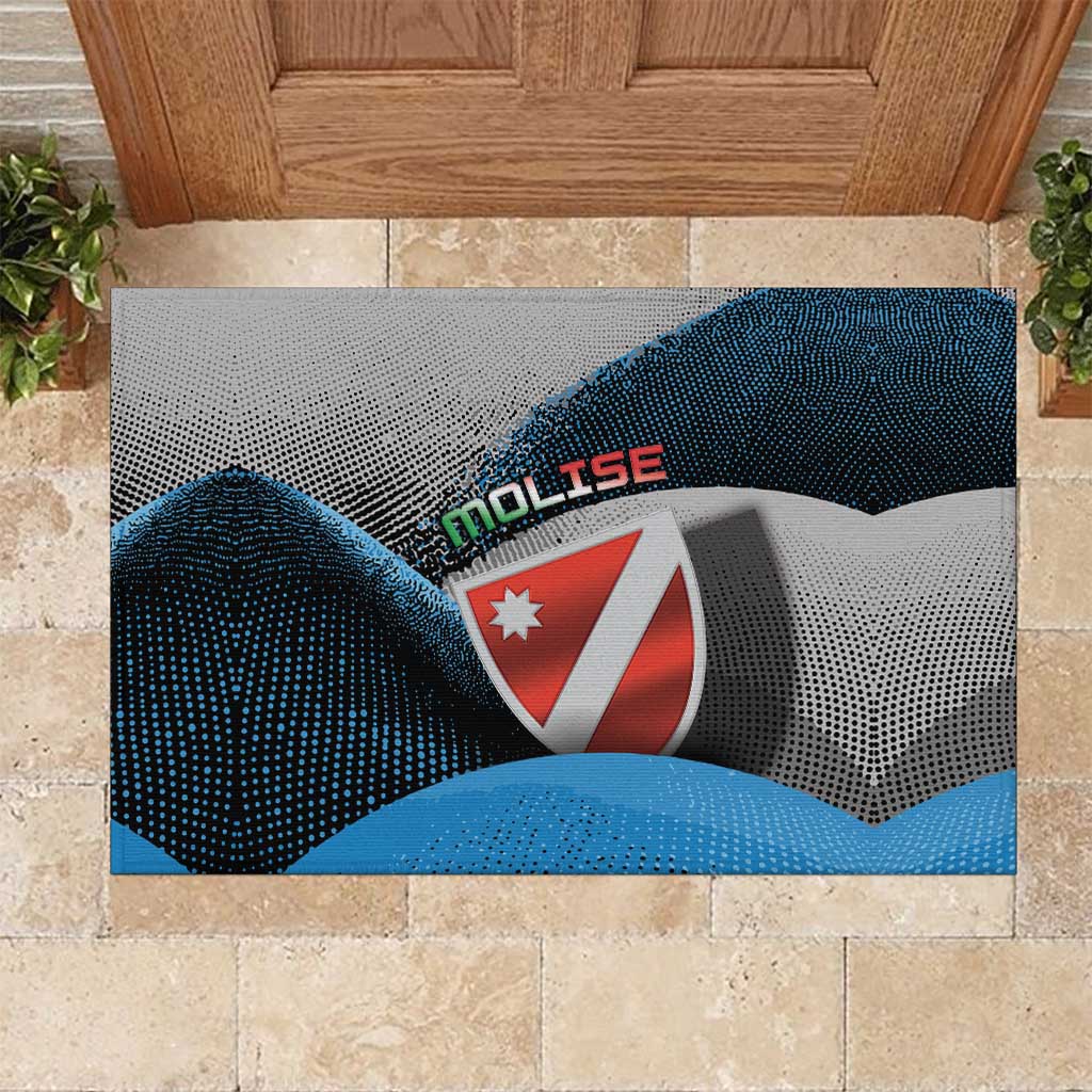 Italy Molise Rubber Doormat Coat Of Arms With Dynamic Dot Patterns