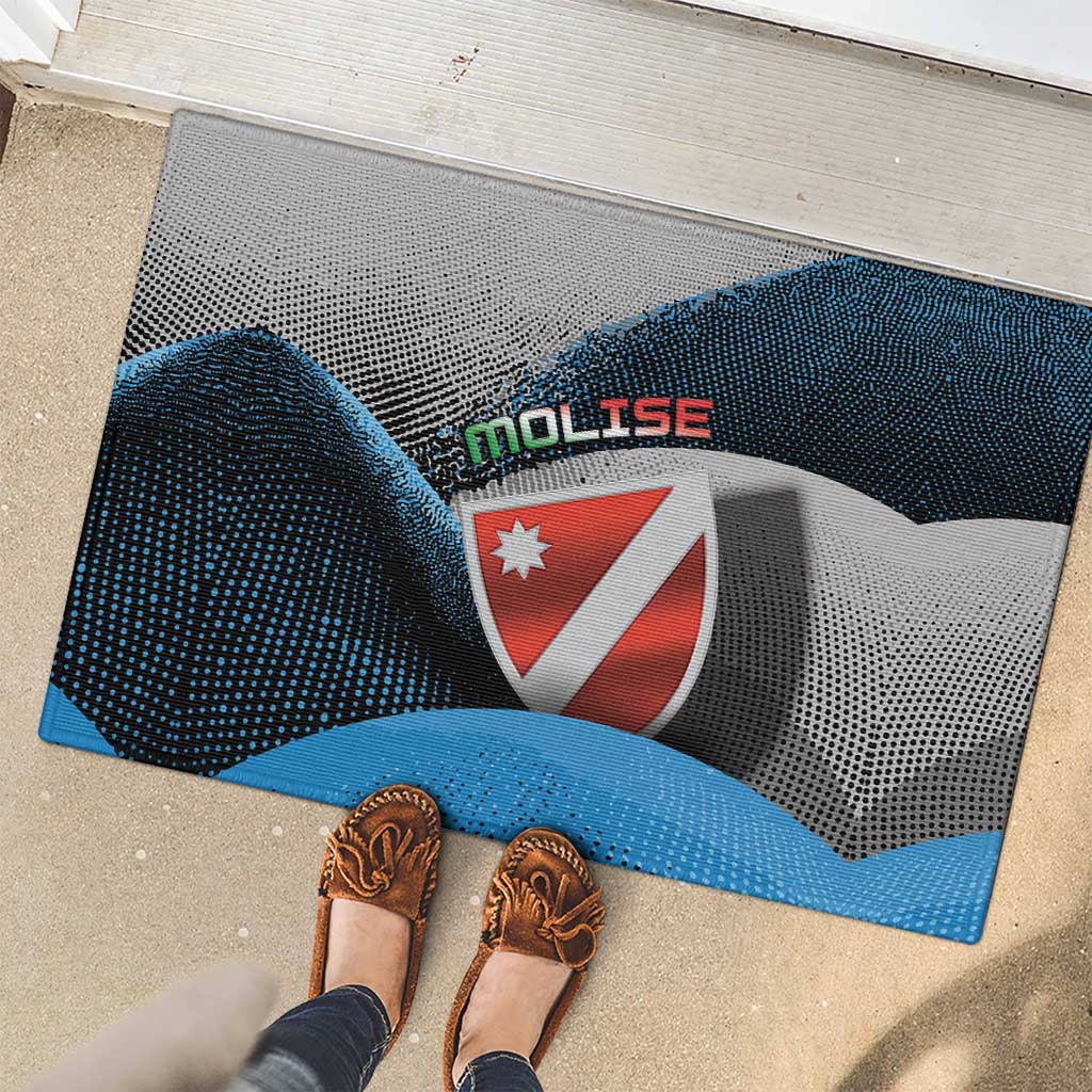 Italy Molise Rubber Doormat Coat Of Arms With Dynamic Dot Patterns