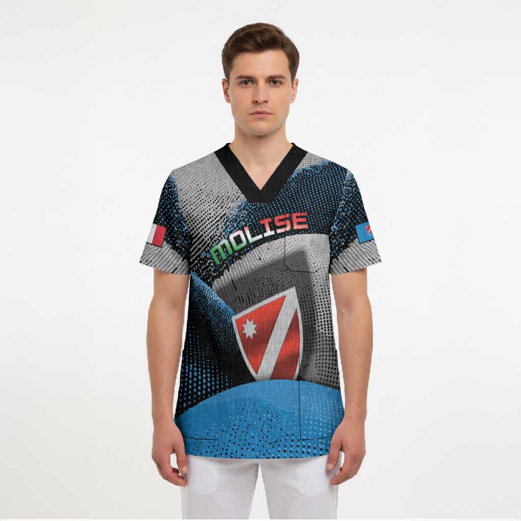 Personalized Italy Molise Scrub Top Coat Of Arms With Dynamic Dot Patterns