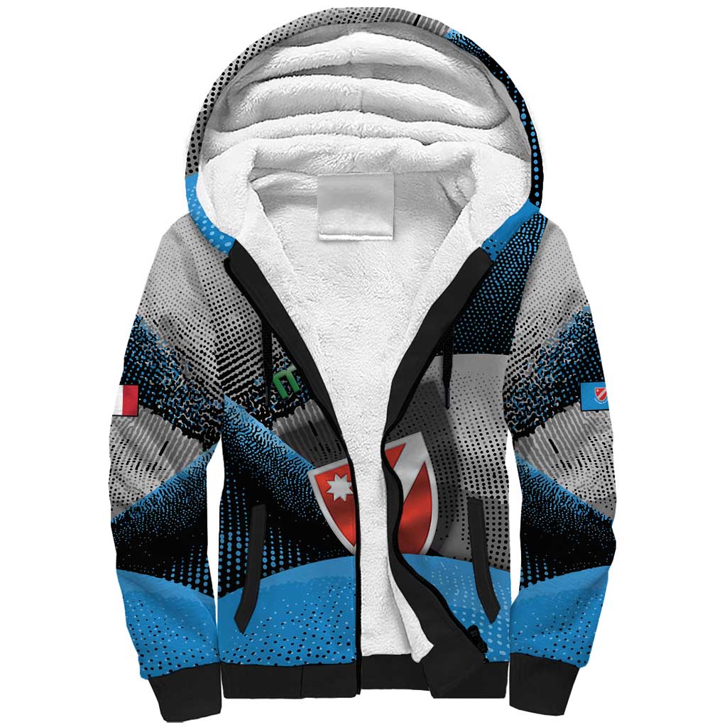 Personalized Italy Molise Sherpa Hoodie Coat Of Arms With Dynamic Dot Patterns