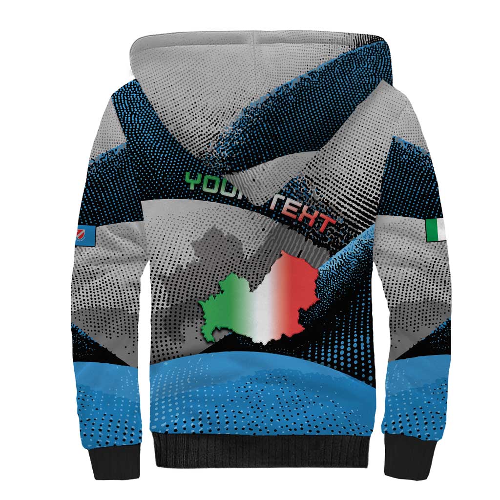Personalized Italy Molise Sherpa Hoodie Coat Of Arms With Dynamic Dot Patterns