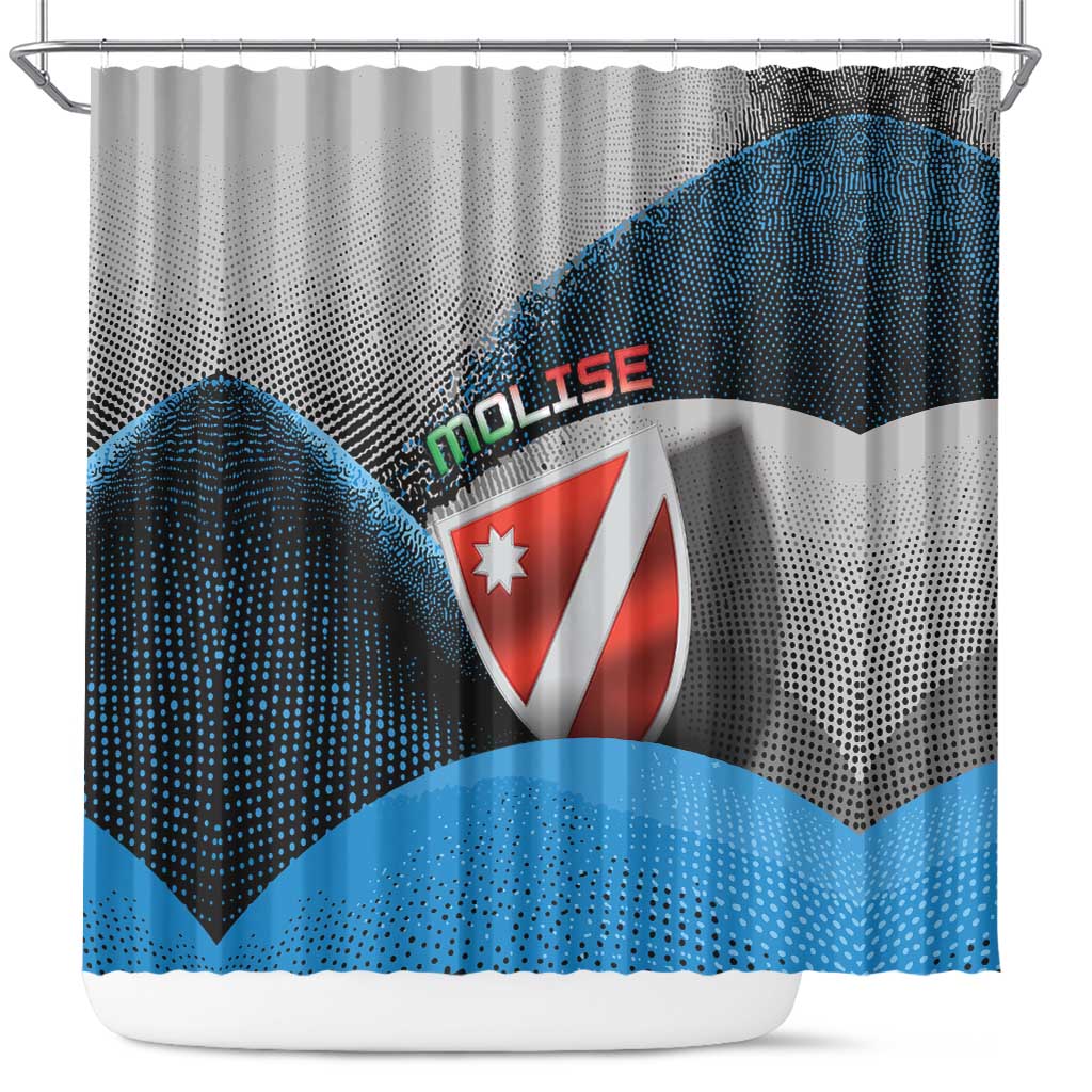 Italy Molise Shower Curtain Coat Of Arms With Dynamic Dot Patterns