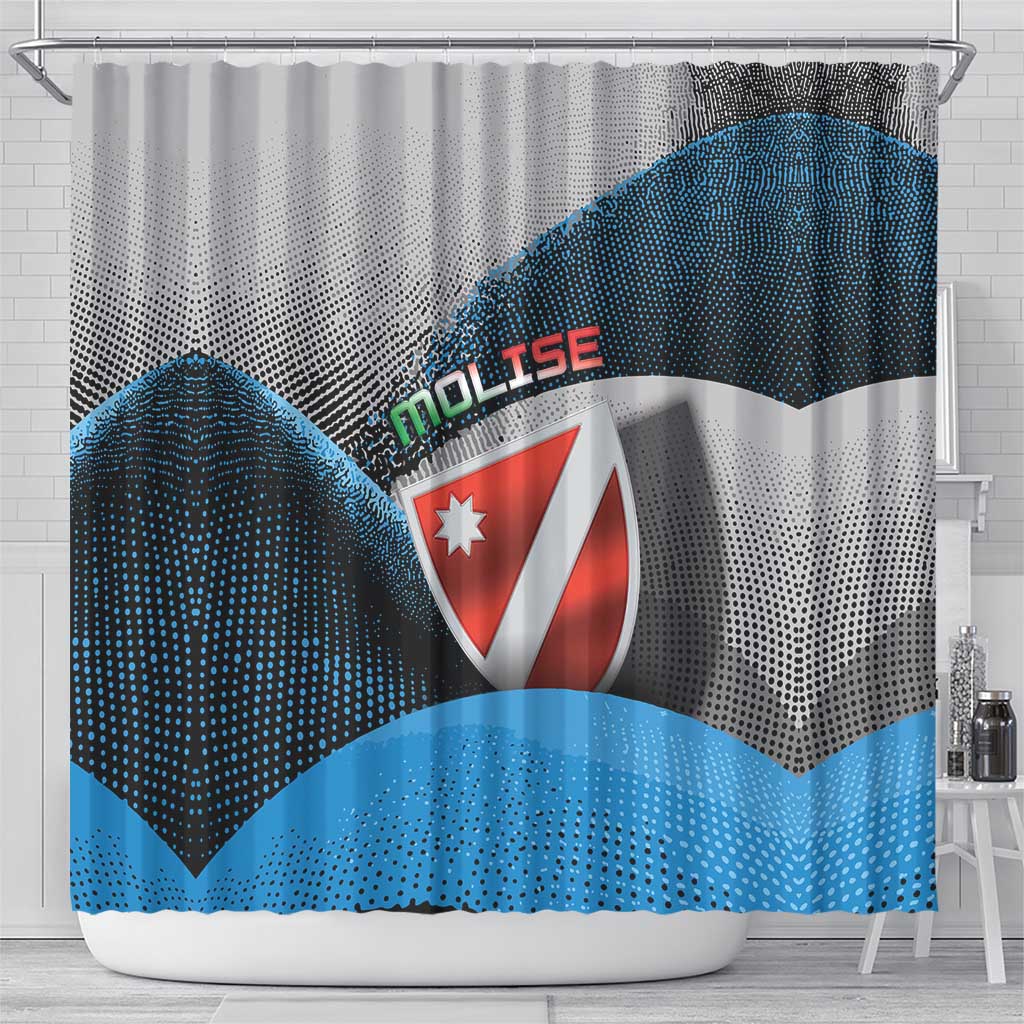 Italy Molise Shower Curtain Coat Of Arms With Dynamic Dot Patterns