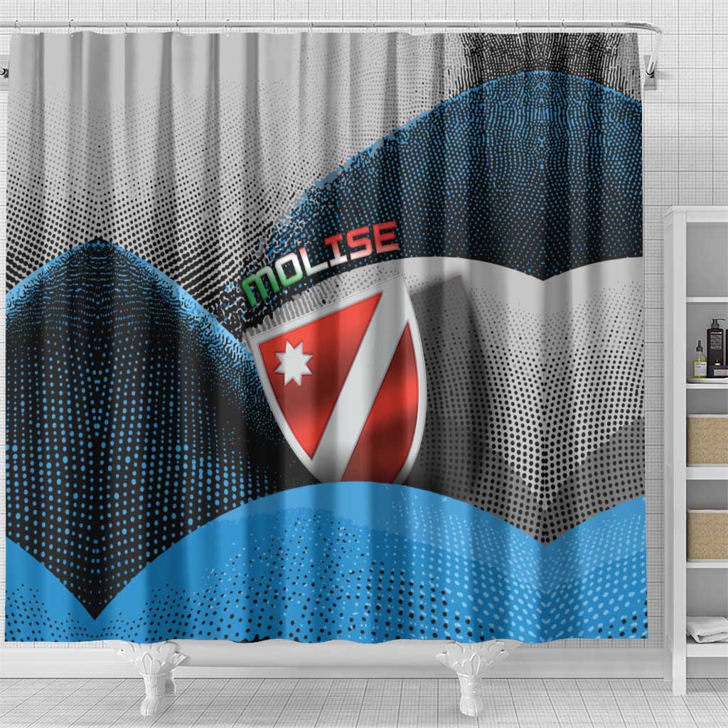 Italy Molise Shower Curtain Coat Of Arms With Dynamic Dot Patterns