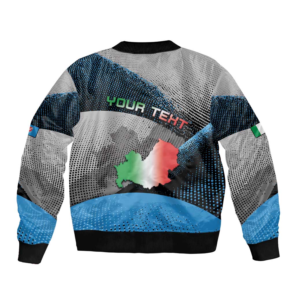 Personalized Italy Molise Sleeve Zip Bomber Jacket Coat Of Arms With Dynamic Dot Patterns