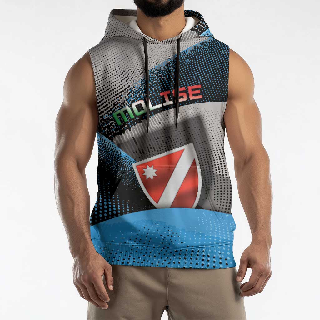 Personalized Italy Molise Sleeveless Hoodie Coat Of Arms With Dynamic Dot Patterns