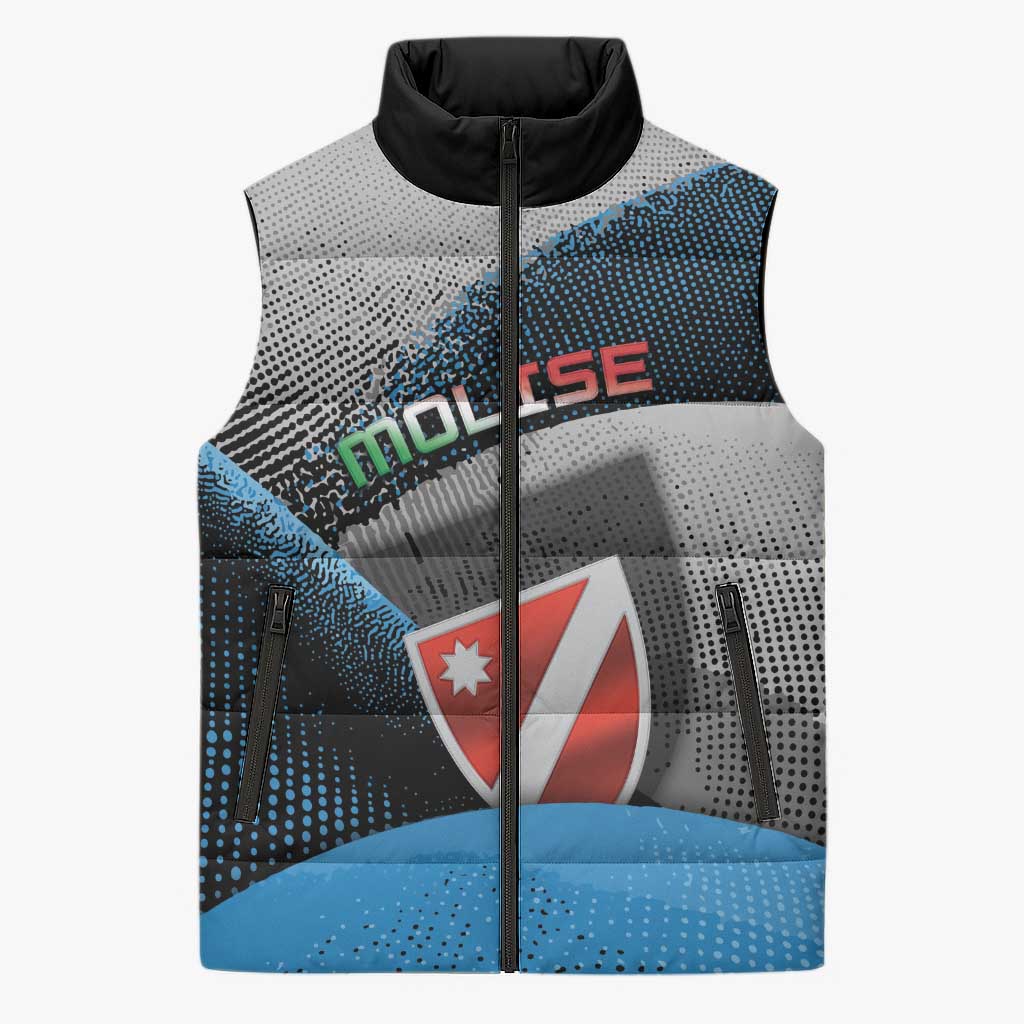 Personalized Italy Molise Sleeveless Puffer Jacket Coat Of Arms With Dynamic Dot Patterns