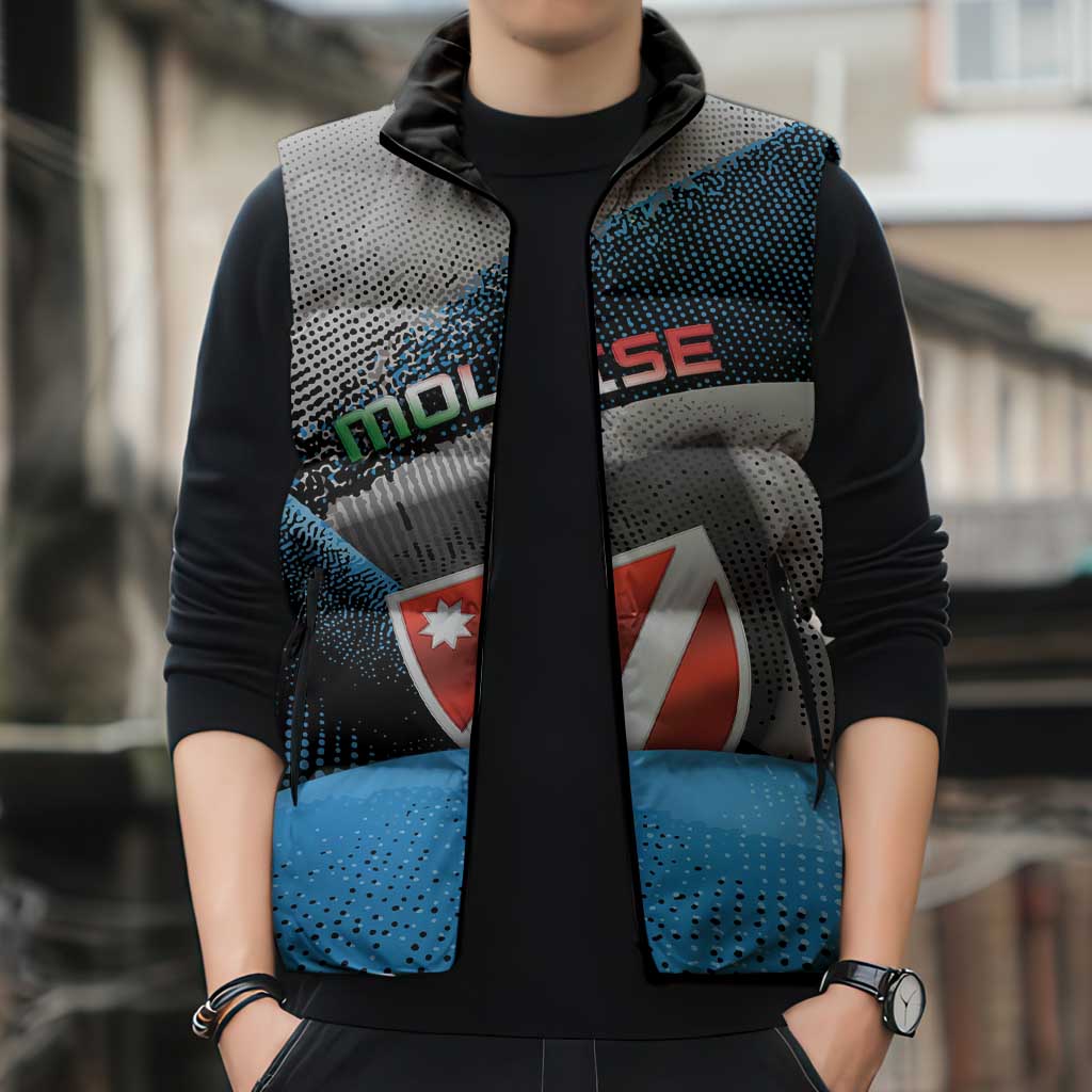 Personalized Italy Molise Sleeveless Puffer Jacket Coat Of Arms With Dynamic Dot Patterns