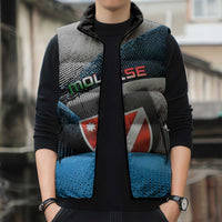 Personalized Italy Molise Sleeveless Puffer Jacket Coat Of Arms With Dynamic Dot Patterns
