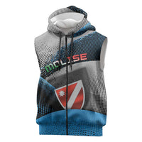 Personalized Italy Molise Sleeveless Zip Hoodie Coat Of Arms With Dynamic Dot Patterns